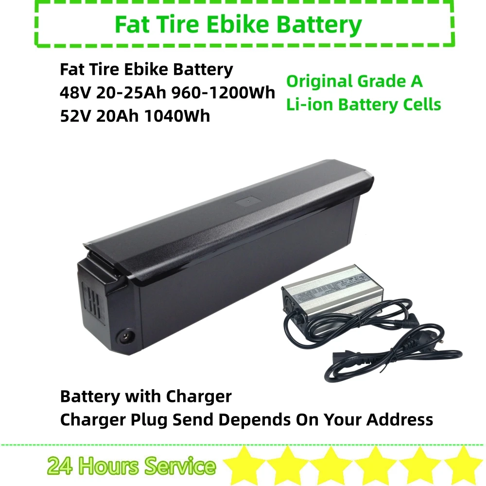 Fat Tire Bike Ebike Batteria 48V 20Ah 25Ah 52V 20Ah Per Zebra Cobra Cobra Pro Big Dog Cyrusherr Ranger Nitro Bike E-Bike Batteria