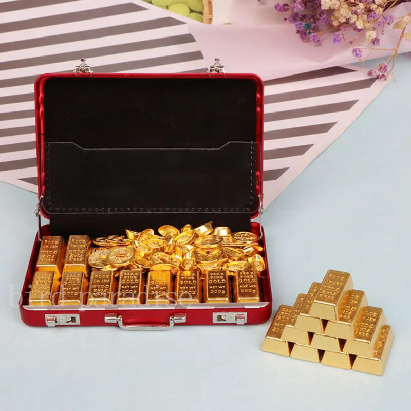 Giocattoli Modello In Miniatura Simulazione In Scala 1/6 Goldbars Mini Golden Brick Copper Bullion Games Per Barbie Doll House Decor Accessorie