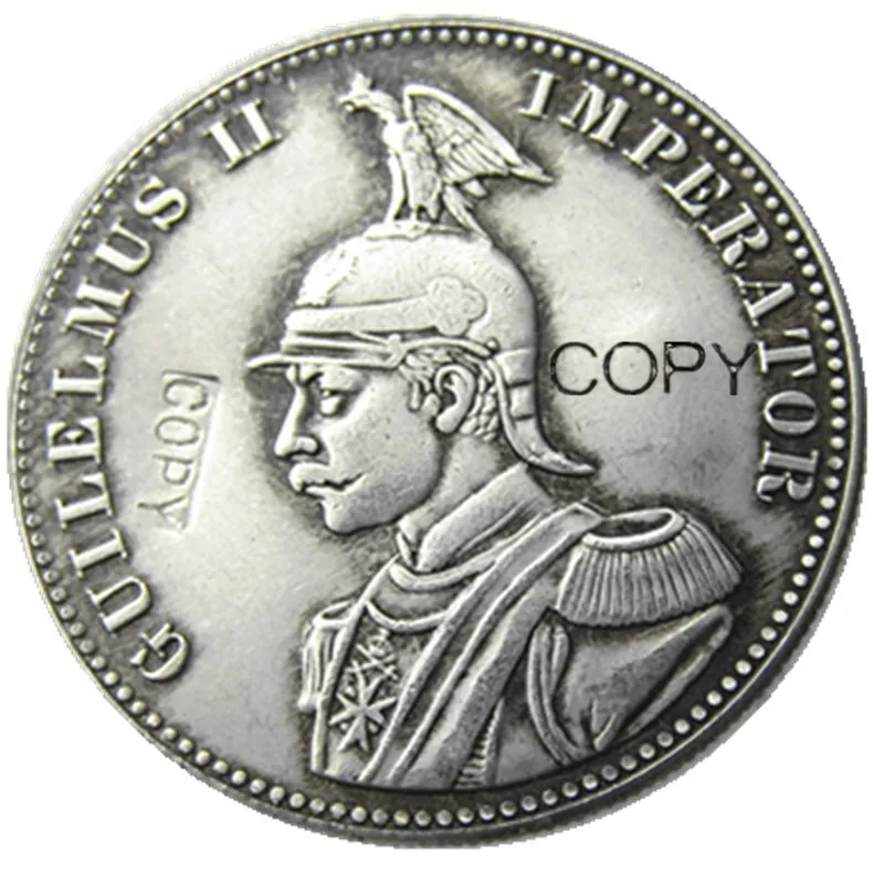 (1891-1902)5 Pezzi Data Per Ha Scelto La Moneta Rupie 1 Rupie Guilelmus Ii Imperator Argento Placcato Copia Moneta