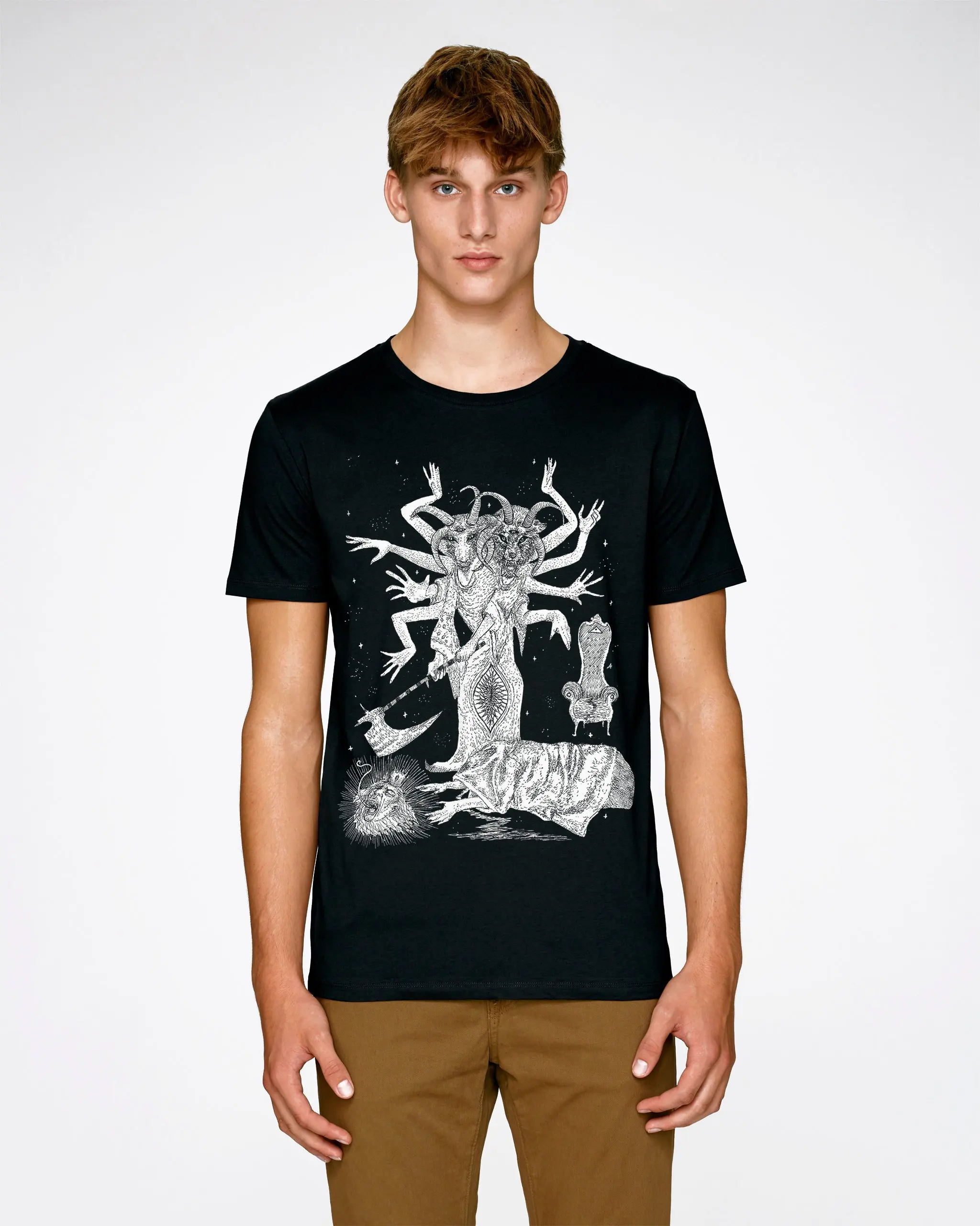 T-Shirt Fury Taglio Testa Maglietta Nera Da Uomo Maglietta Nera Da Uomo