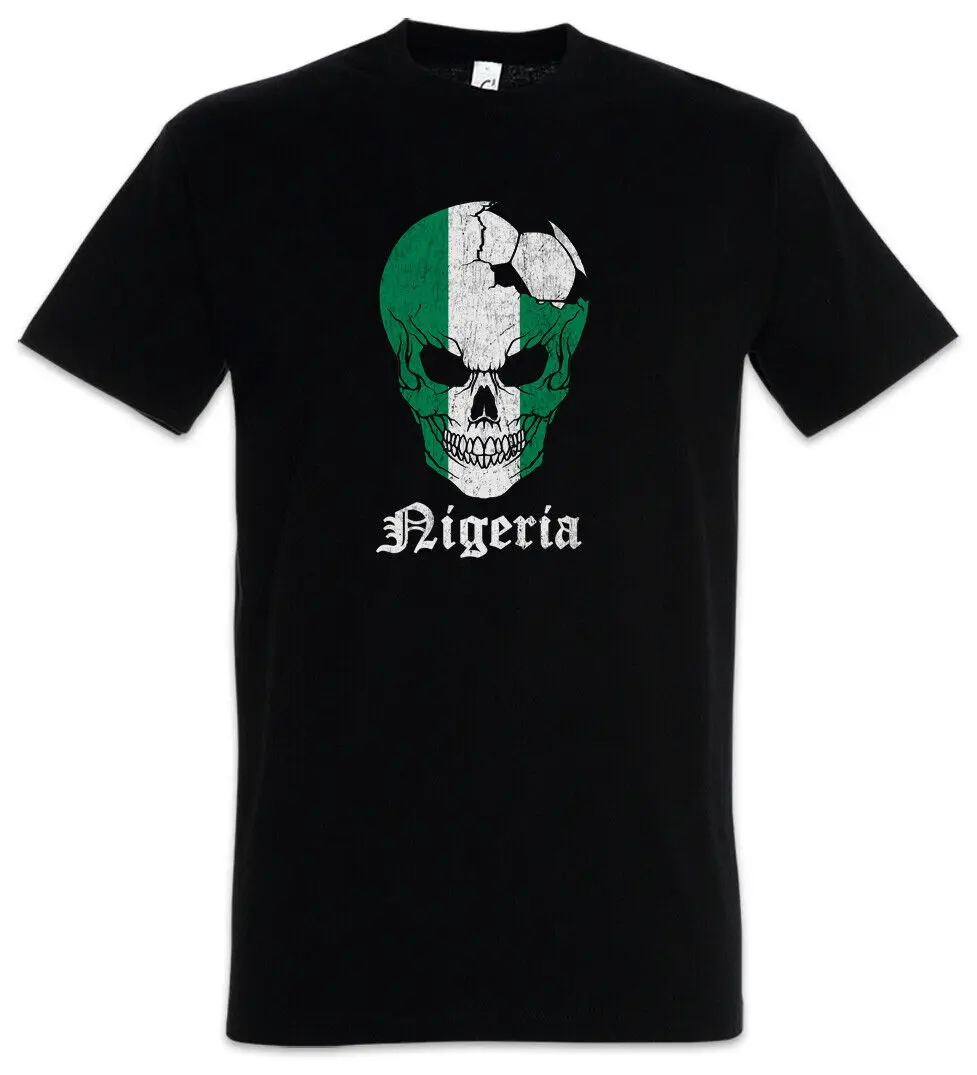 Nigeria Football Skull I T Shirt Bandiera Nigeriana Bandiera Calcio Banner Comet