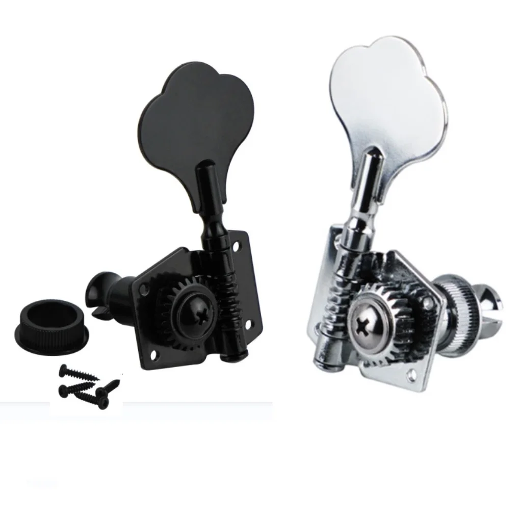 Fleor 4Pcs Vintage Open Gear Bass Tuning Keys Pioli Machine Head Tuner Fit Fd 4 Corde Basso Precison