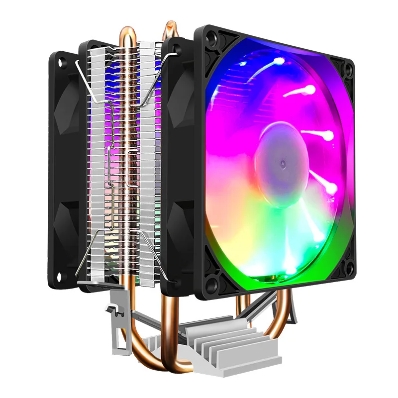 2 Radiatore Cpu Heatpipe In Rame Per Intel Lga775/1366/115X/1200/Amd754/Am2/Am2 +/Am3/Am3 +/Am4Fm1/Fm2 + Radiatore Ventola Di Raffreddamento Cpu