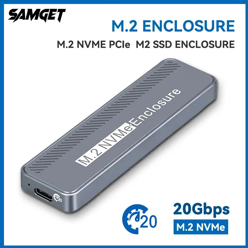 20Gbps M.2 Nvme Enclosure Usb 3.2 Gen 2 X2 Type C Nvme Ssd Enclosure Per 2230/2242/2260/2280 Nvme Ssd M/ B + M Key Custodia Esterna B