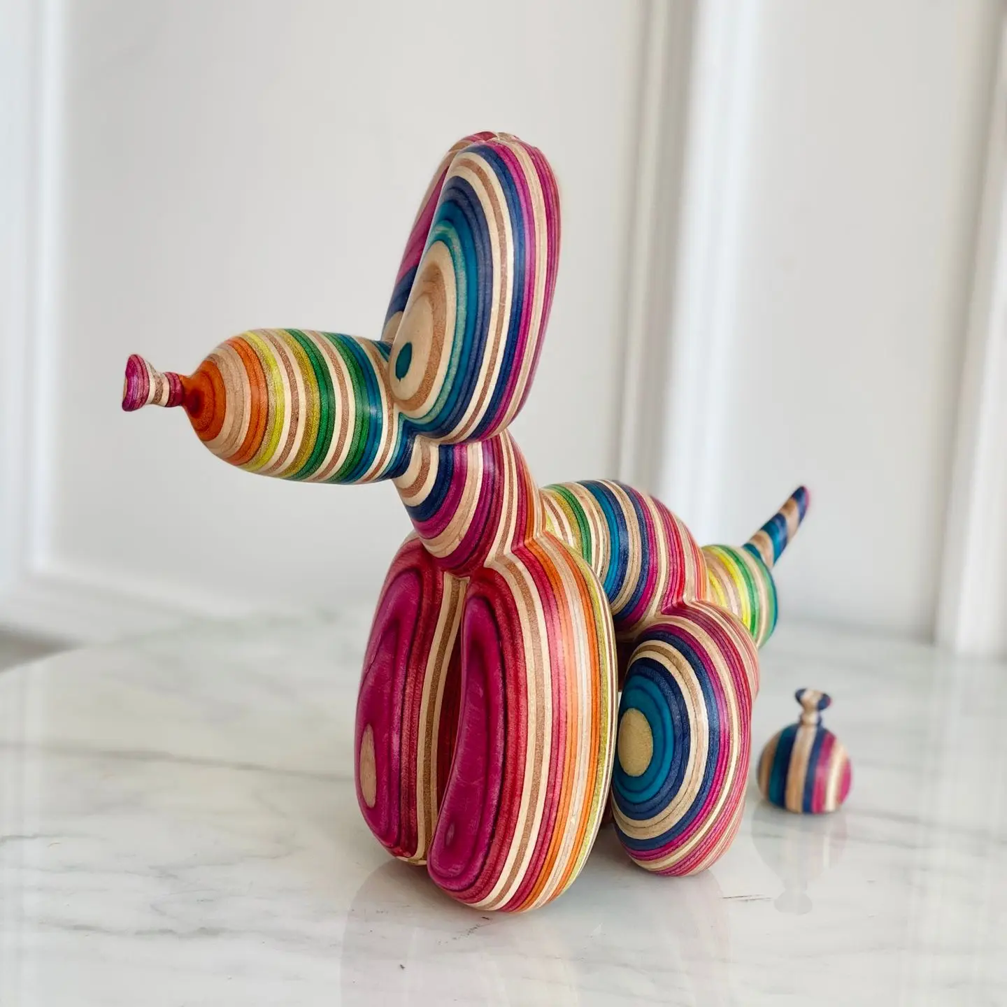 Whatshisname Woodworted Popek Figure Rainbow Skateboard Wood Red Palissandro Noce Tre Materiali In Legno Can Choos Balloon Dog 23Cm