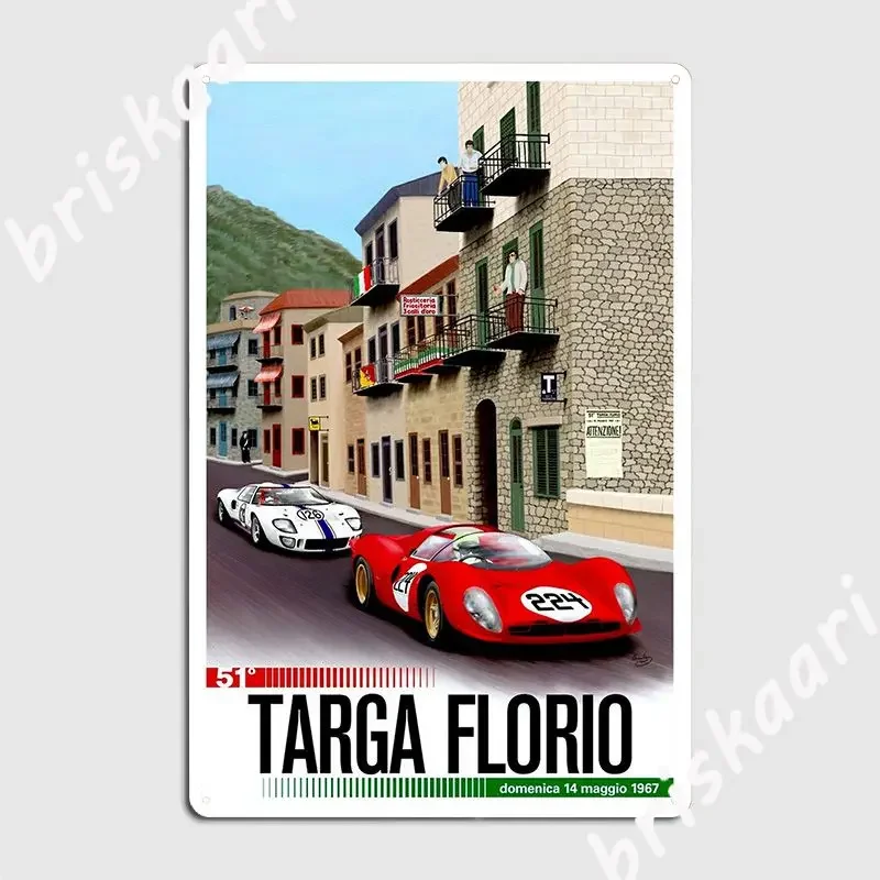 Targa Florio Vintage Grand Prix Auto Print Metal Sign Poster Personalizza Club Party Home Tin Sign Poster