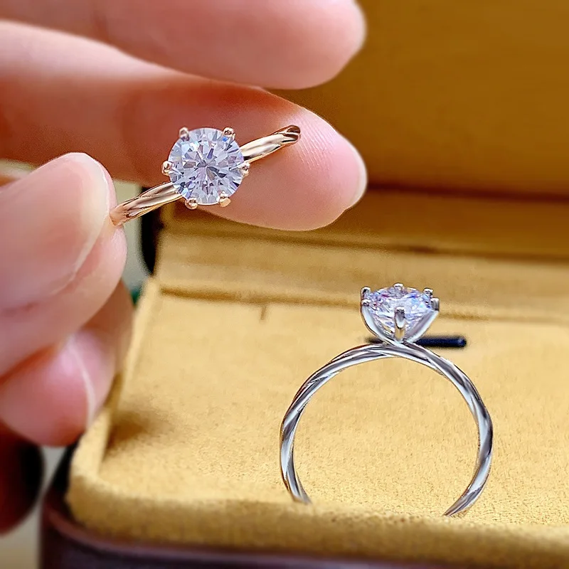 Spring Qiaoer 100% 925 Sterling Silver 18K Rose Gold Sparkling High Carbon Diamond Pink Morganite Ring Per Le Donne Gioielleria Raffinata