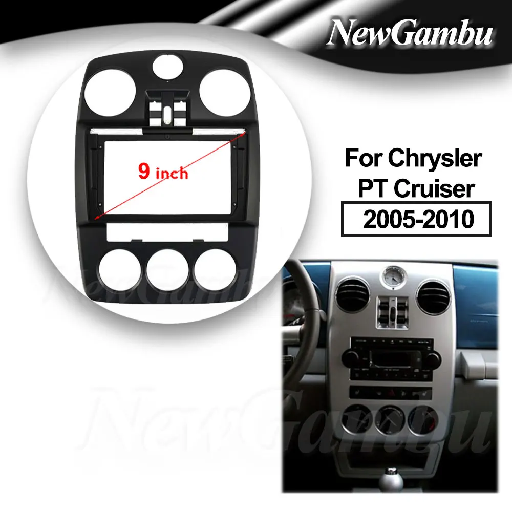 Newgambu Autoradio Da 9 Pollici Adatto Per Chrysler Pt Cruiser 2005-2010 Dvd Gps Mp5 Abs Pc Fascia In Plastica Cruscotto Plane Frame