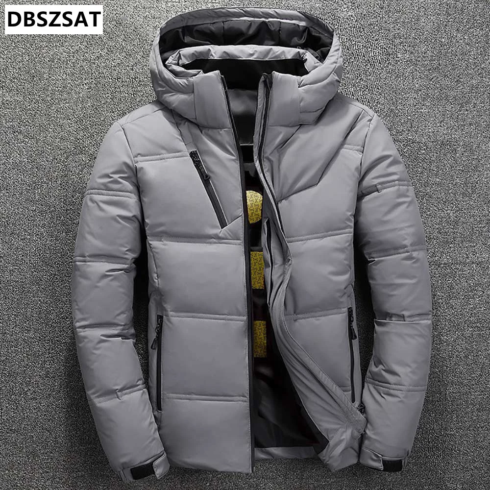 2022 Winter Jacket Mens Quality Thermal Thick Coat Snow Red Black Parka Male Warm Outwear Fashion - White Duck Down Jacket Men
