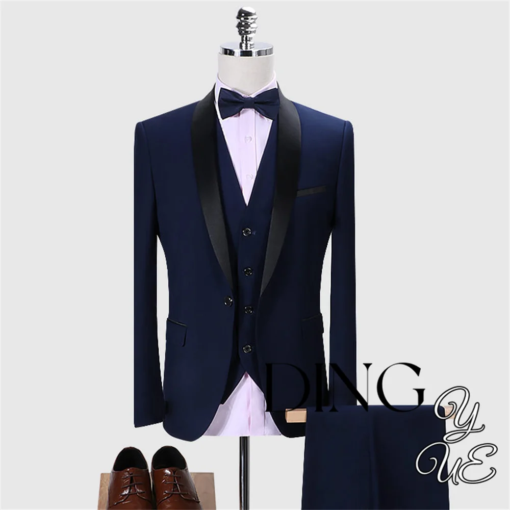 Abiti Da Sposa Per Uomo Blazer Eleganti Set 3 Pezzi Giacche Classiche Formali Gilet Pantaloni Cappotti Completi Luxury Business 2024