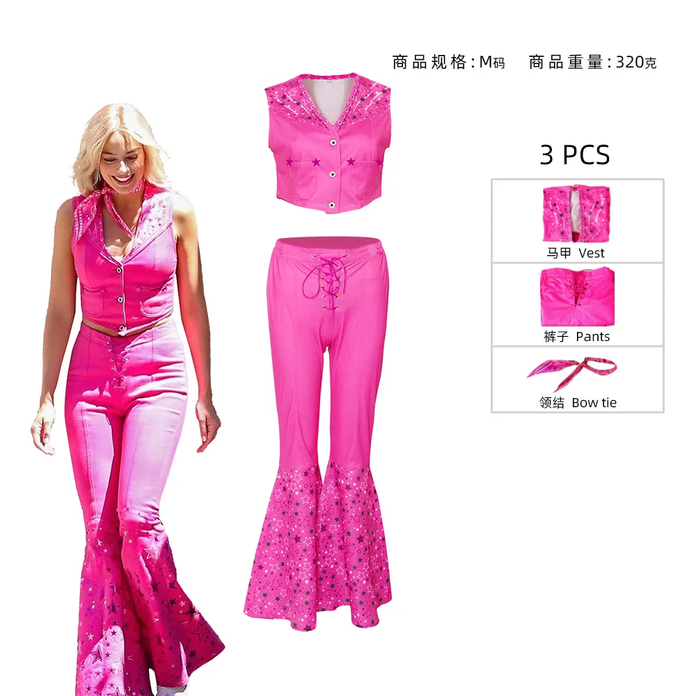 Nuovo Film Barbie Cosplay Per Donna Cosplay Ken Fancy Party Hallowenn Costumes Pink Top Beach Cheerleading Uniform Sportswear Wig