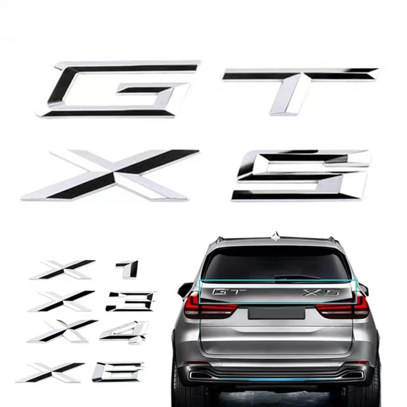 Fai Promozione! Emblema Auto Distintivo Posteriore Adesivo Adesivo Lettera Abs Durevole Compatibile Bmw Emblema X1 X3 X5 X6 Gt