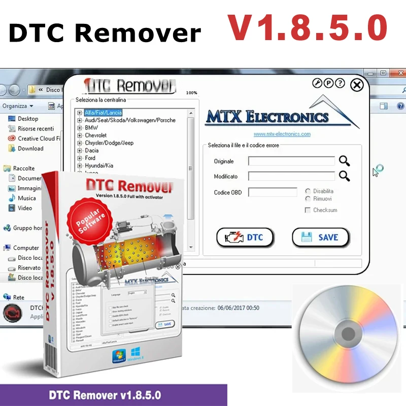 2024 Hot Dtc Remover Software Per Kess Ktag Fgtech Obd2 Mtx Dtc Remover 1.8.5.0 Con Keygen9 Extra Ecu Tuning Software Errore Ecu
