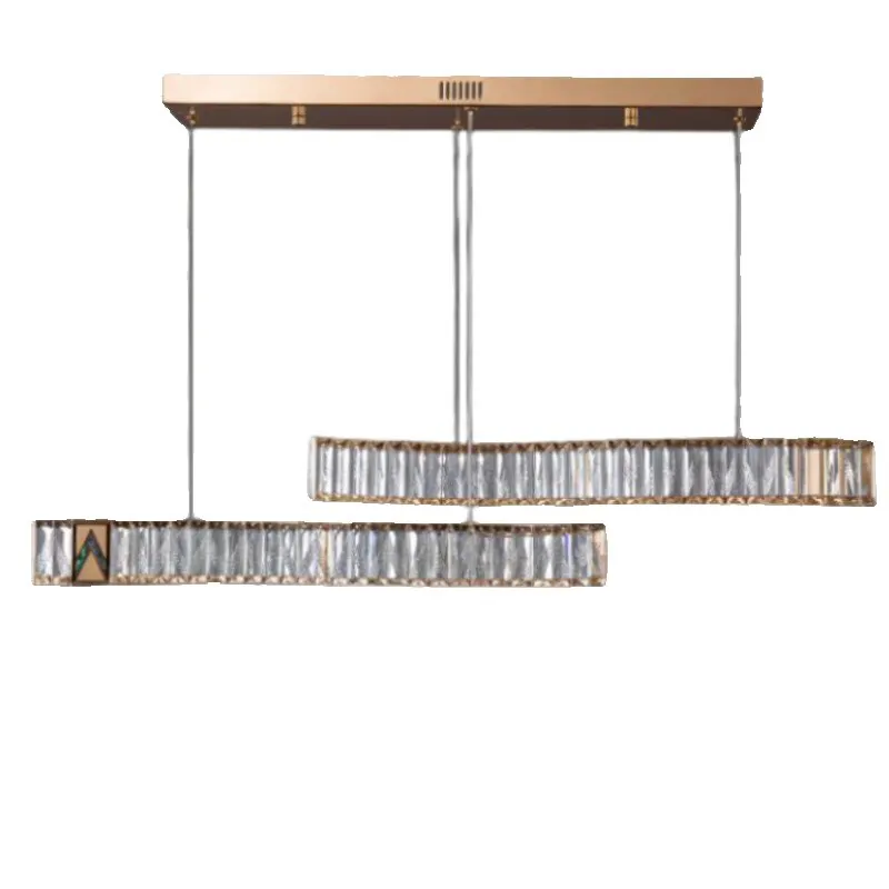Galleria D'Arte Vetrina Led Wave Crystal Light Cord Lampadario A Sospensione Led S Light Lustre De Cristal Sala Da Pranzo Home Deco Lighting