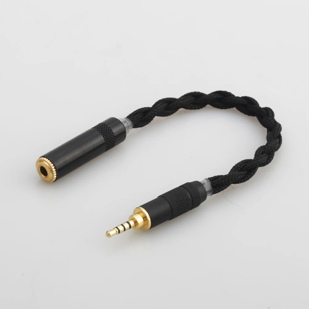 Argento Puro 2.5 Millimetri Trrs Equilibrato Maschio A 3.5Mm Stereo Femmina Audio Connettore Cavo Adattatore Compatibile Con Astell & Kern Ak240 Fiio
