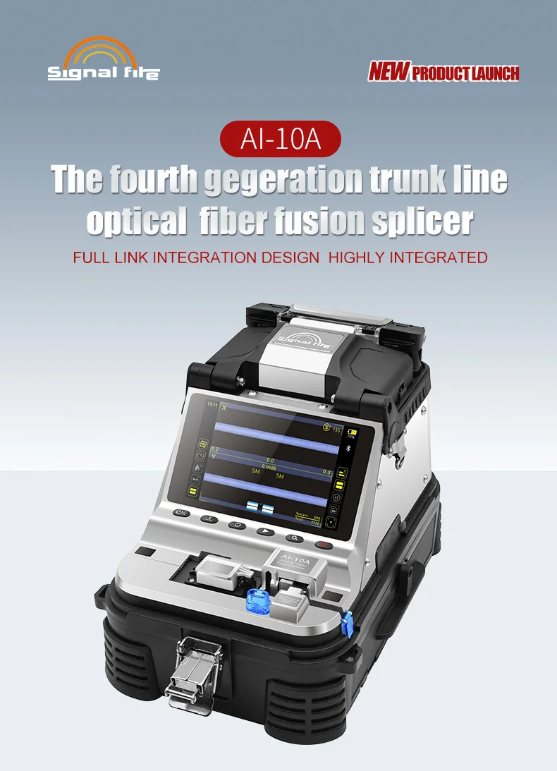 2023 Nuovo Segnale Fire Brand Ai-10A Fibra Ottica Fusion Splicer Con Mannaia Elettrica 6 Motori Core Alignment Splicing Machine