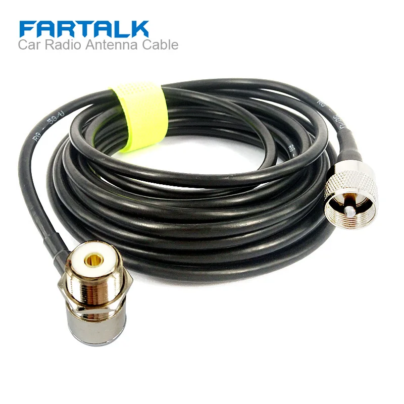 Pl259 Connettore Antenna Cavo Di Prolunga Coassiale So239 5M 16Ft Uhf Per Autoradio Walkie Talkie Mp320 Mp9000 Kt-8900 Kt-8900R