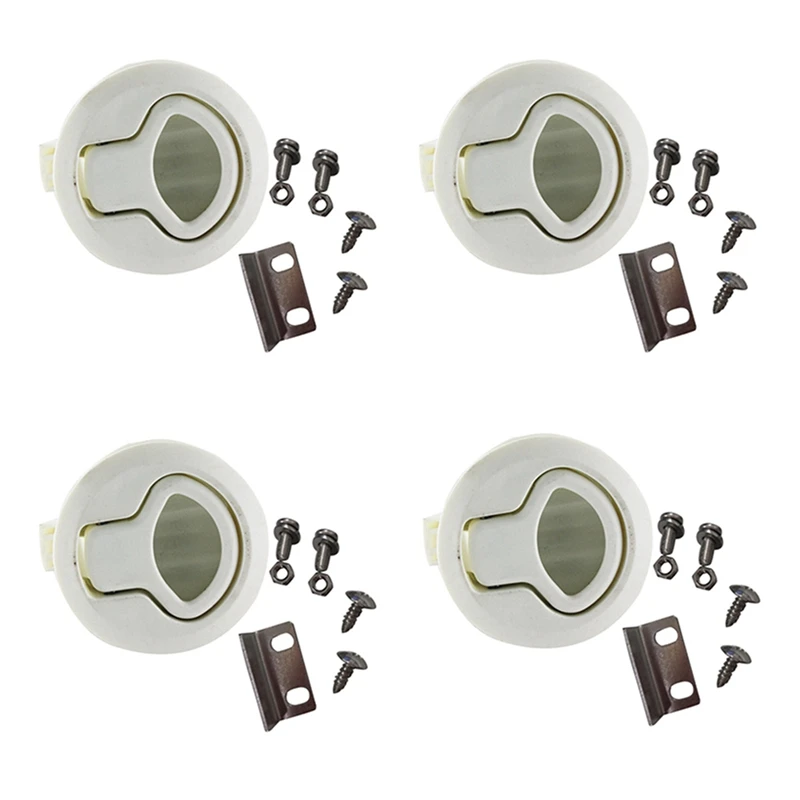 4X Latch Hatch Round Pull Latchlatch Flush Pull For1/4 Door Boat Deck Hatch Rv Cassetti Cabinet Yacht