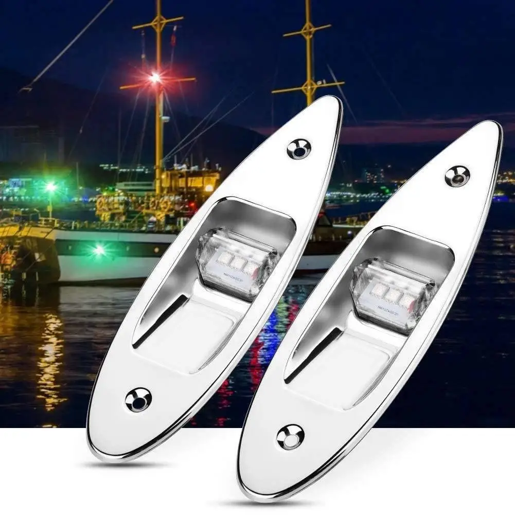 1 Paio 12V Marine Boat Led Side Bow Navigation Light 120 Gradi Beam Angle Waterproof Yacht Sailing Indicator Lamp