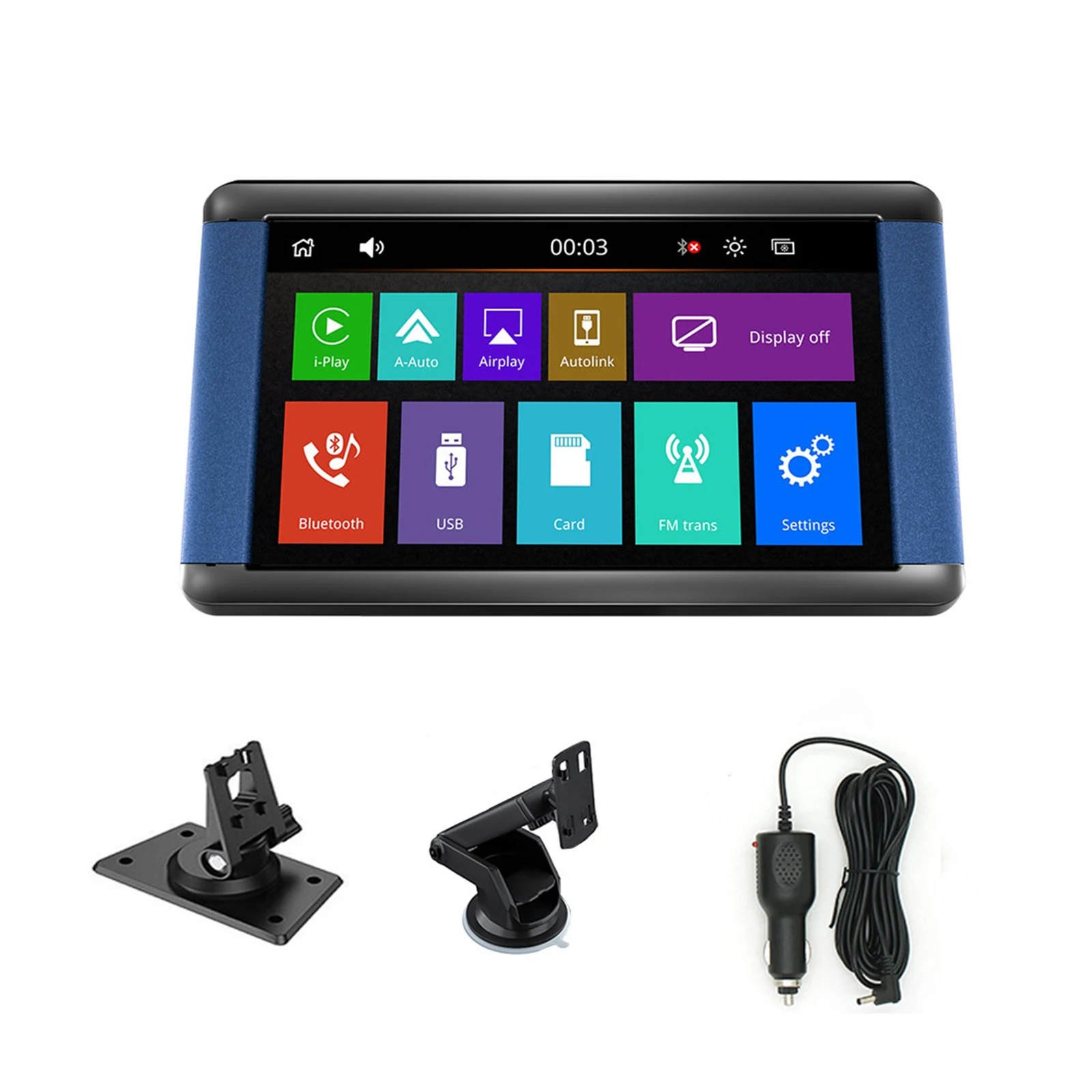7 Pollici Dash Mount Touchscreen Car Multimedia Player Autoradio Portatile Con Apple Carplay/Android Auto Bluetooth/Aux