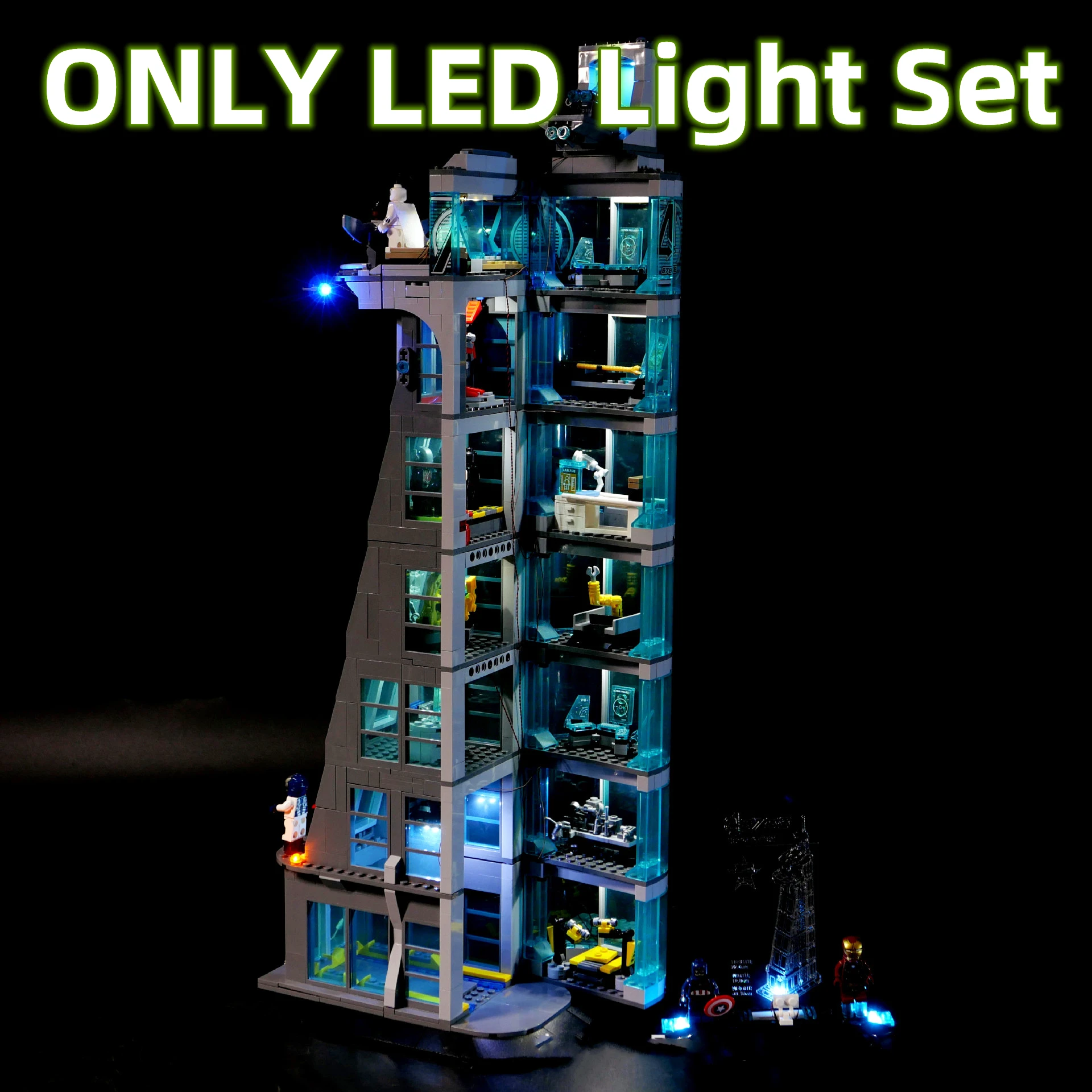 In Stock Set Di Luci A Led Per Avengerss Tower Battle Compatibile Con Lego 76166 Building Blocks Accessorio Mattoni Giocattoli