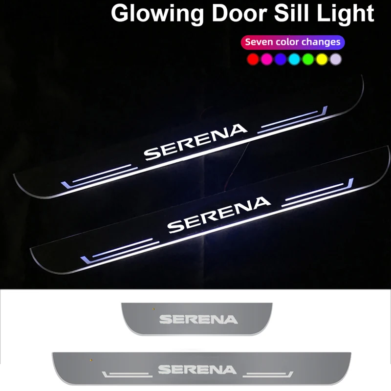 Striscia Di Ricarica Usb Per Nissan Serena Car Front Rear Door Soglia Atmosphere Gleaming Lamp Entry Pedal Proiettore Acrilico Light