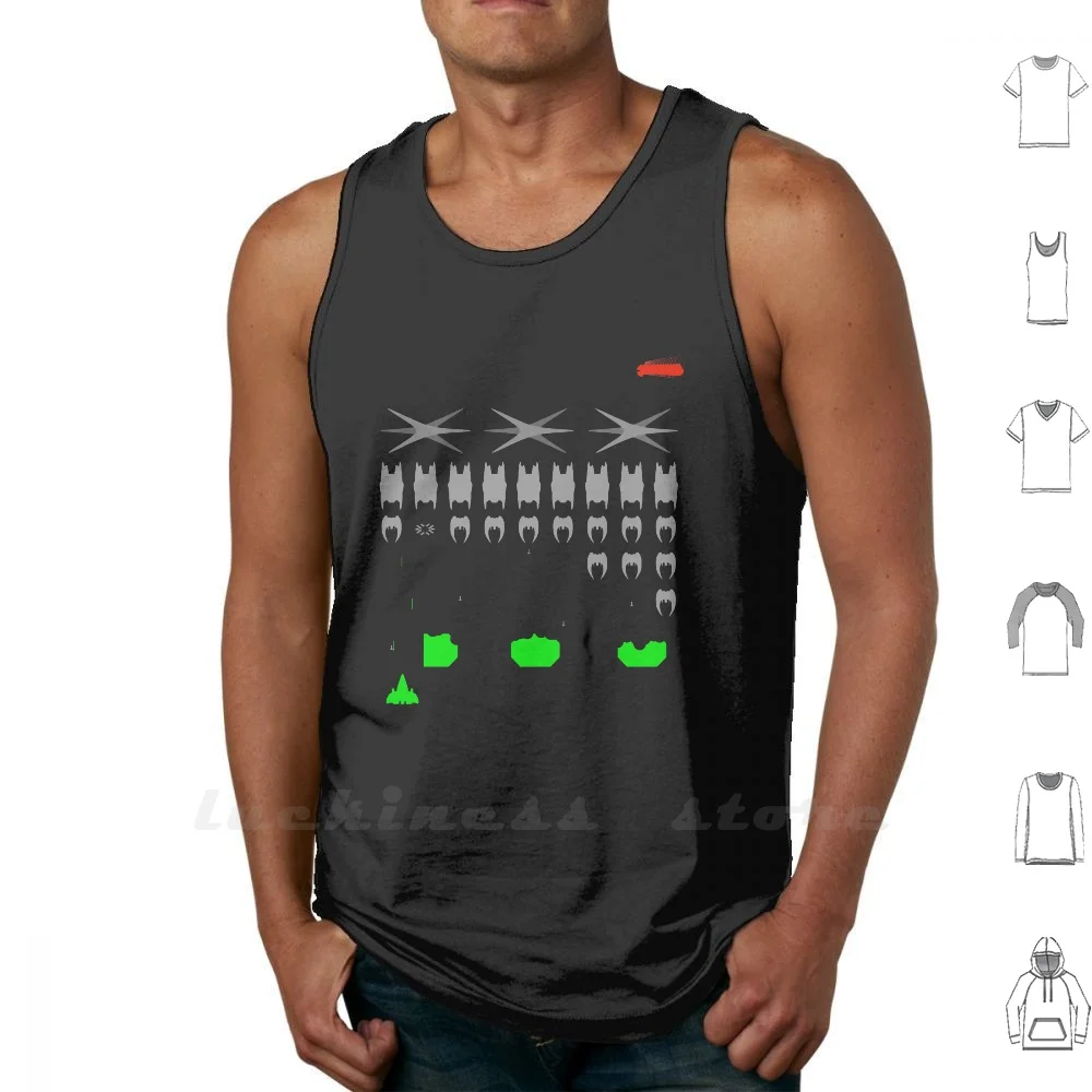 Battlestar Galactica Space Invader Canotte Gilet 100% Cotone Bsg Battlestar Galactica Space Invader