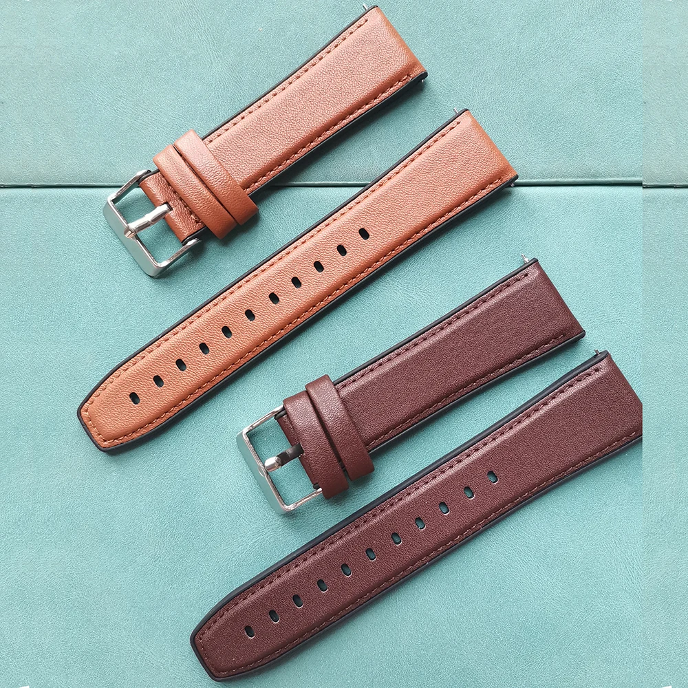 Cinturino In Pelle 20Mm Per Samsung Galaxy Watch 4 Classic 42Mm 46Mm Smart Watch Wristband Bracelet Galaxy Watch 4 40Mm 44Mm Band