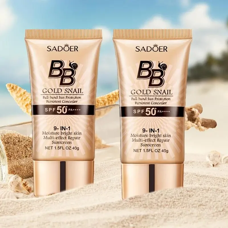 Spf50 + Gold Snail Sunscreen Bb Cream Whitening Foundation Concealer Idratante Long Lasting Anche Skin Tone Makeup Base Primer