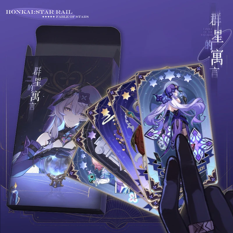 14Pcs Honkai Star Rail Favola Di Stelle Anime Tarocchi Card Board Game Segnalibro Black Swan Imbitor Lunae Accessori Cosplay
