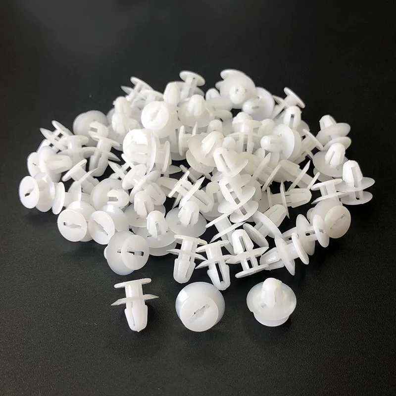100Pcs Auto Interior Trim Panel Clips Door Mirror Panel Cover Clips For Ford Focus Fiesta 1214485 Clips 5Mm Hole White Fasteners
