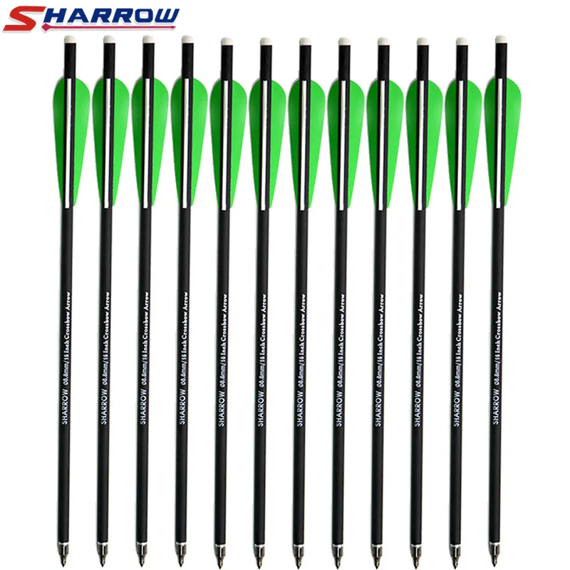 Sharrow 6 Pcs Frecce Da Balestra 16 "17" Balestra Freccia Di Carbonio Caccia Tiro Con L'Arco Di Carbonio Frecce Da Balestra