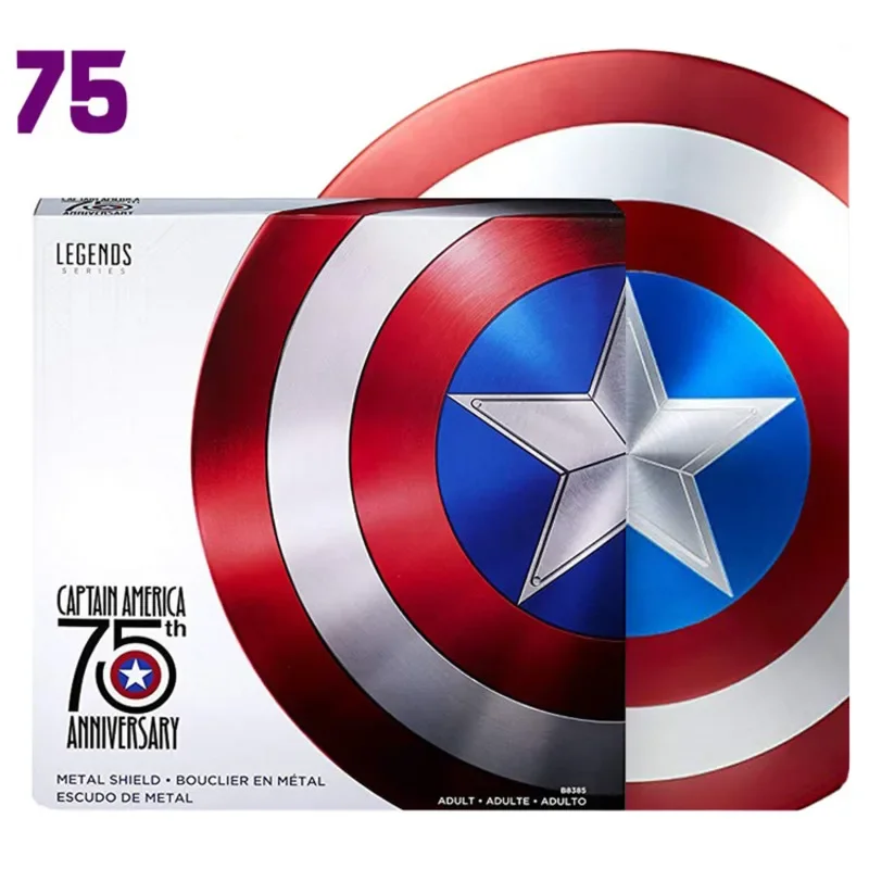 75Th Marvel Captain America 1/1 Shield Aluminium Metal Legends Avengers Steve Rogers Action Figure Movie Model Collection Toys