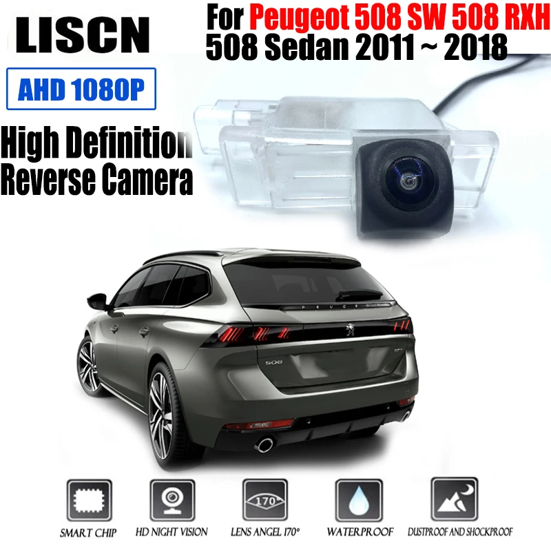 Telecamera Posteriore Hd Fisheye Telecamera Targa Per Peugeot 508 Sw 508 Rxh 508 Berlina 2011 ~ 2018 Telecamera Di Retromarcia Di Backup