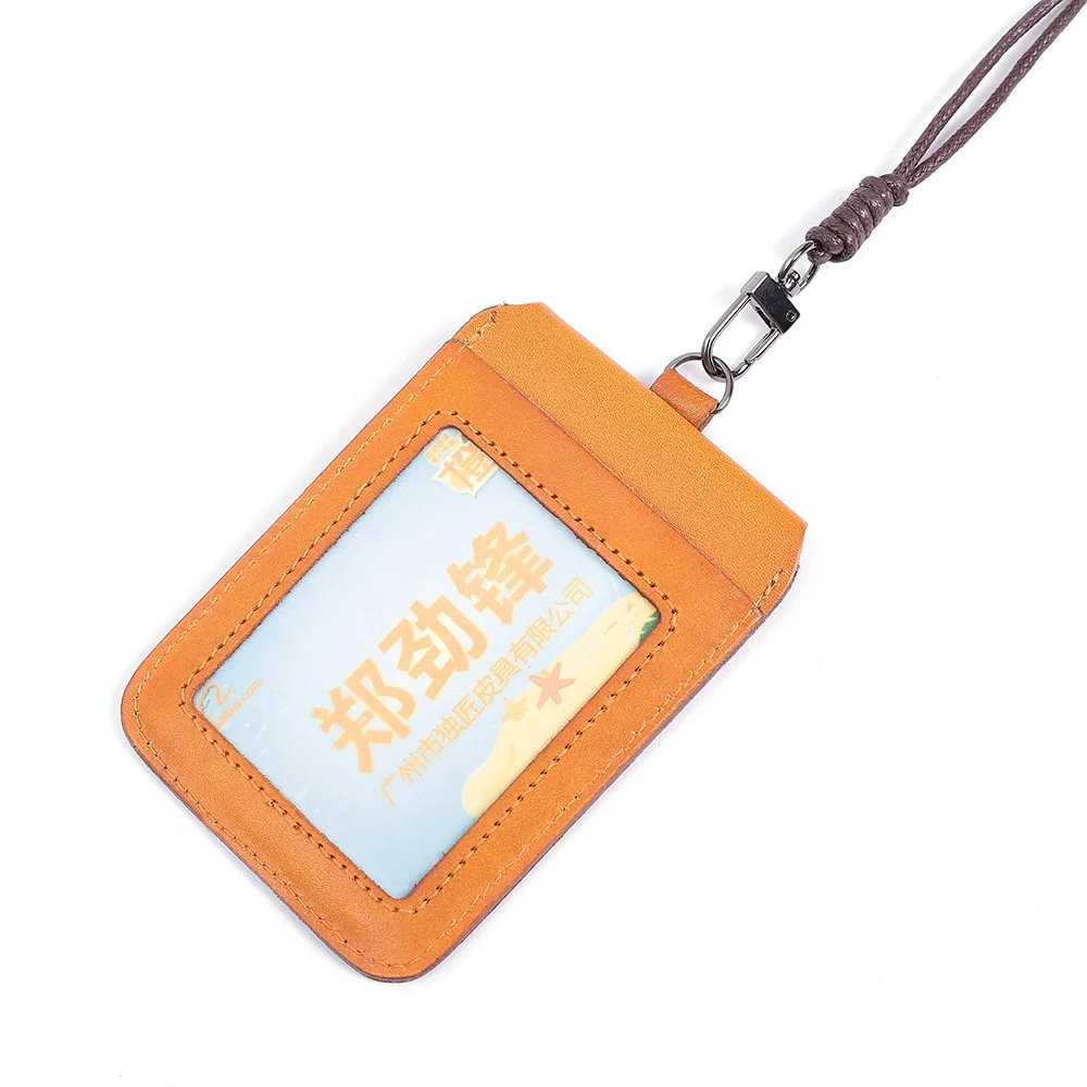 Porta Carte Di Credito Con Nome In Vera Pelle Cordino Da Lavoro Per Ufficio Porta Badge S Cover Con Tracolla