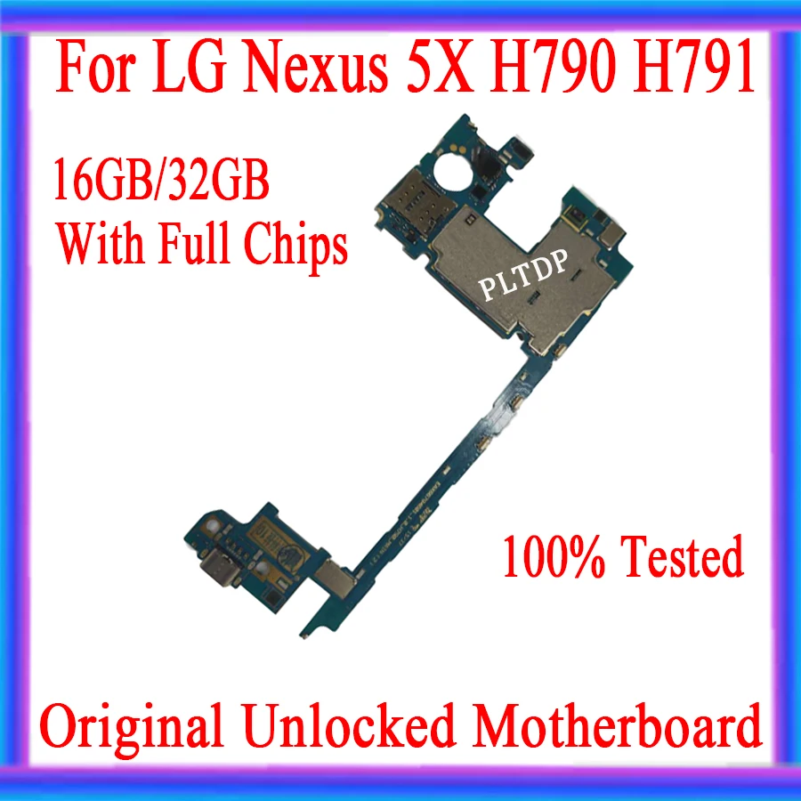 Scheda Madre Originale Per Lg Nexus 5X H790 H791 Scheda Madre 16Gb 32Gb Scheda Logica Sbloccata Circuito Operativo Android Con Chip Completi