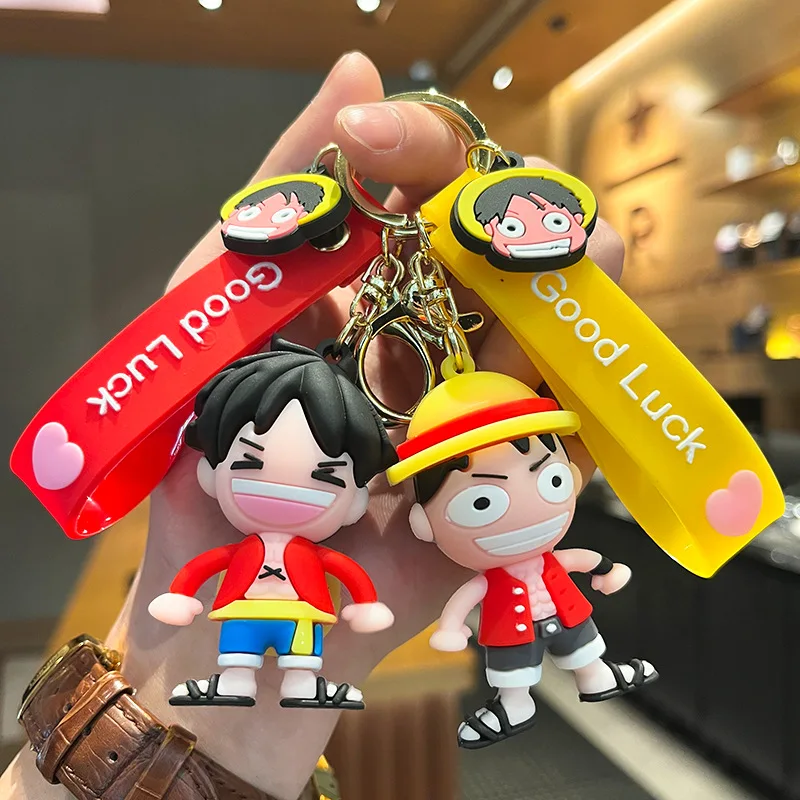 Cartoon Anime One Piece Portachiavi Monkey D. Rufy Doll Zaino Ciondolo Auto Portachiavi Ornamenti Gioielli Regali