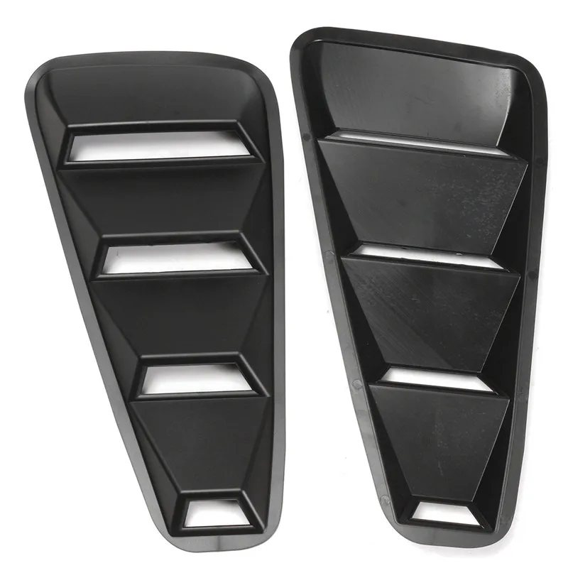 1 Paio 1/4 Quarter Side Window Louvers Scoop Lucido Black Cover Vent Per Ford/Mustang 2005 2006 2007 2008 2011 2012 2013 2014