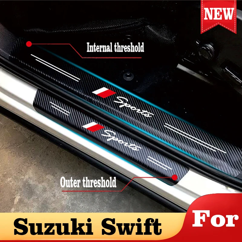Car Styling Car Trunk Door Decorate Protective Film Sticker For Suzuki Swift Welcome Pedal Threshold Strip Decal Car Accessories