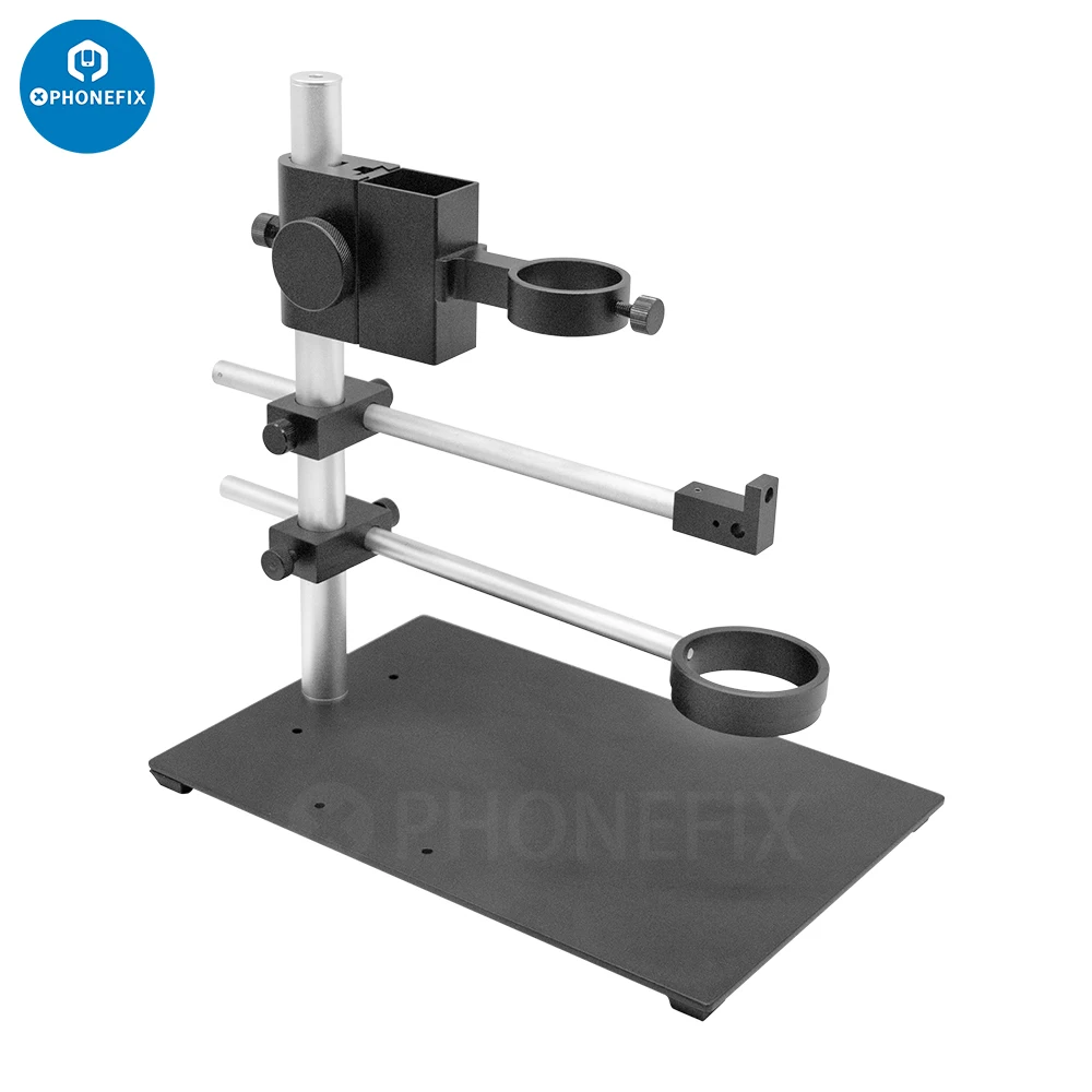 Multifunction Lengthen Full Metal Dual Arm Boom Stand Adjustable Focusing Bracket Holder For Lad Digital Video Microscope Camera