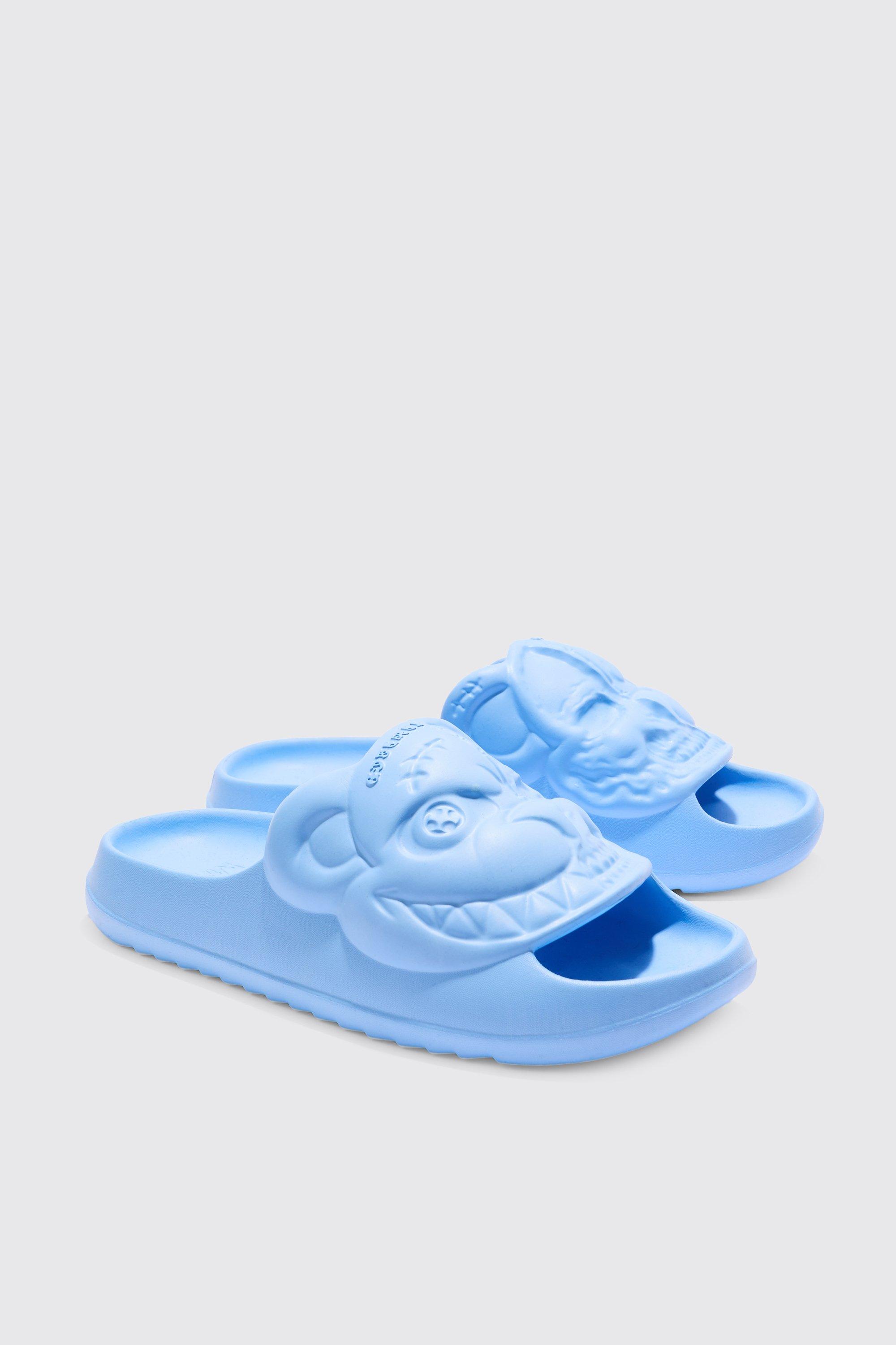Perforated Evil Teddy Slider, Azzurro