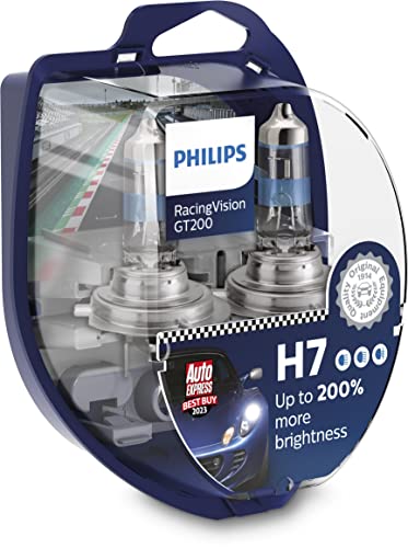 Philips Racingvision Gt200 H7 Lampadina Fari Auto +200%, Set De 2