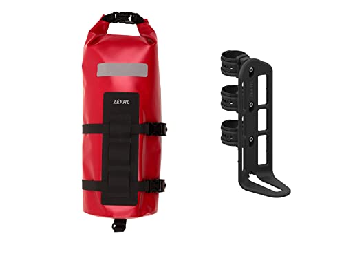 Zefal Z Adventure Fork Pack, Borsa Bici Anteriore Leggera E Impermeabile Ciclismo, Rosso, 6 L