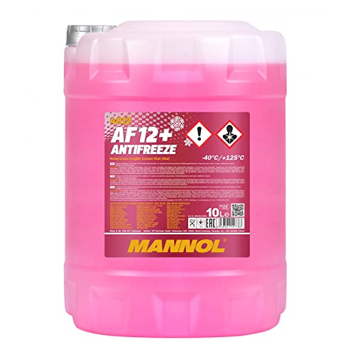 Mannol, Liquido Antigelo Af12+, Da 10 L, Di Colore Rosso, Fino A -40 °C, Per Protezione Antigelo G12+