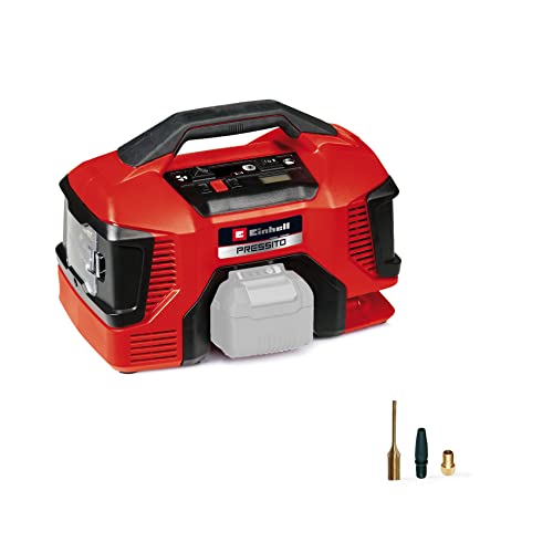 Einhell Compressore A Batterie Pressito 18/21 Power X-Change (Ioni Di Litio, 18 V, Pompa Ad Alta E Bassa Pressione, Display Digitale, Spegnimento Auto