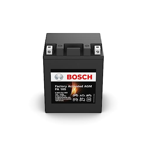 Bosch Fa105 - Batteria Agm Per Motocicli - 12V 210A 12Ah - Adatta Per Moto, Motociclette, Enduro, Scooter, Quad, Moto D'Acqua - Compatibile M4F34, M4F