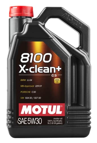 Motul 8100 X-Clean+ Olio 5W30 5L, Nero