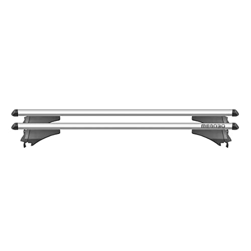 Menabo Coppia Barre Da Tetto Completa Per Auto Con Rails Tiger Xl Max.75 Kg Argento