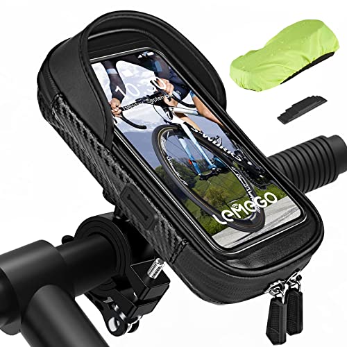 Lemego Porta Cellulare Bici Moto Impermeabile, Borsa Manubrio Bici Mtb Porta Telefono Bici Moto Monopattino Elettrico Supporto Cellulare Bici Rotazion