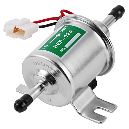 Qeuhang Pompa Carburante Elettrica 12V Hep-02A, Universale Heavy Duty Bassa Pressione Travaso Fuel Pump Per Benzina Diesel Gasolio